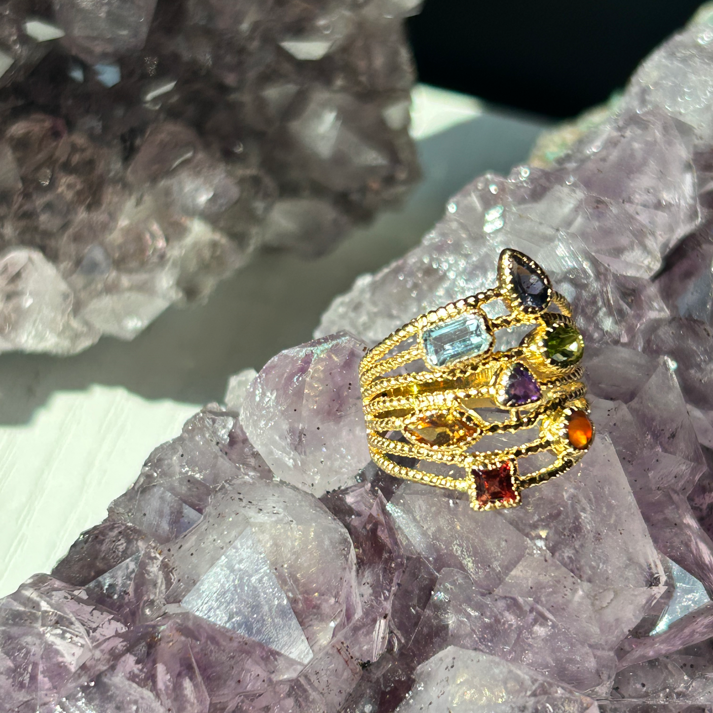 Lucky 7 Gemstone Ring | Size 7
