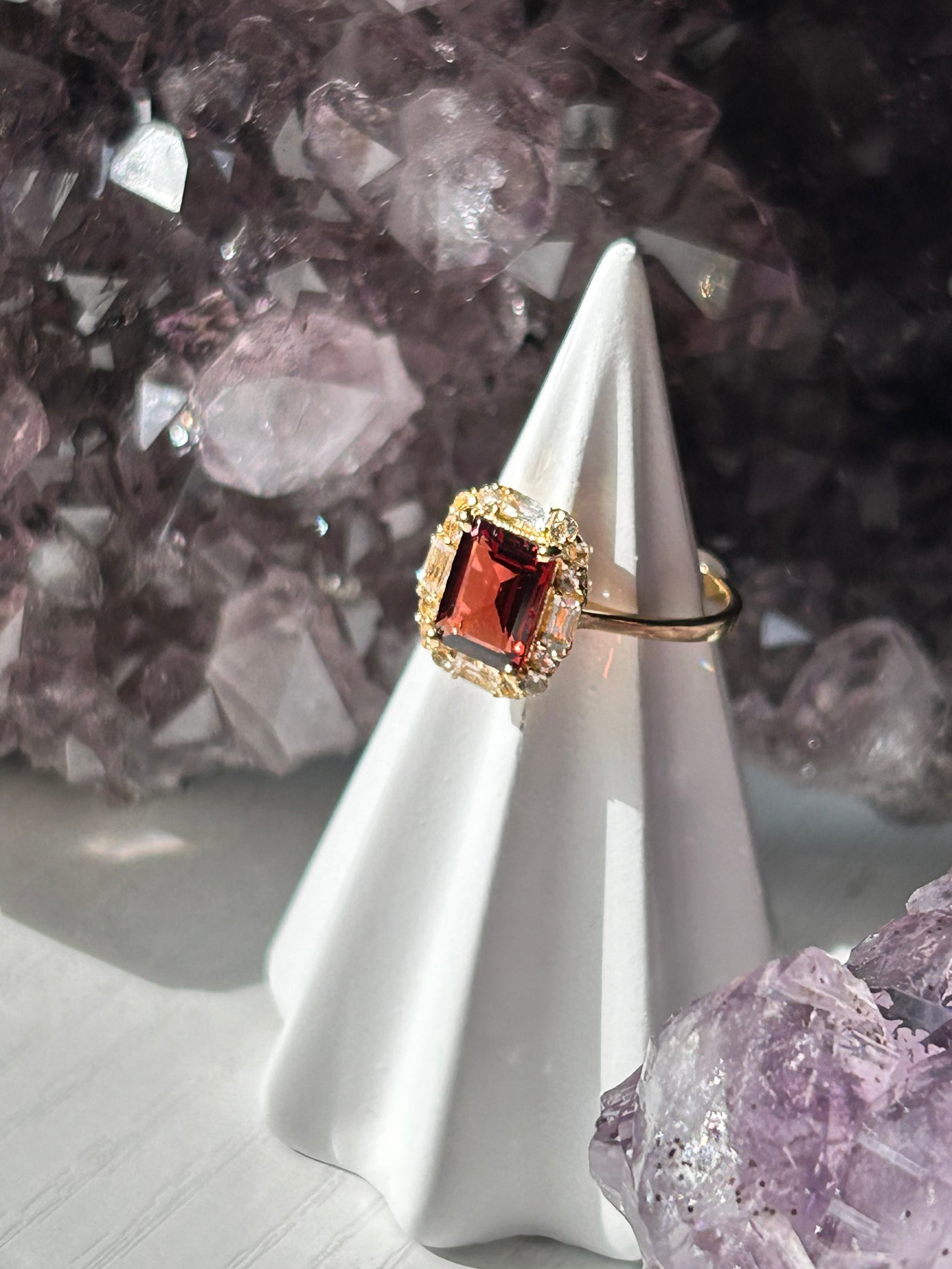 Garnet + Topaz Ring | Size 6