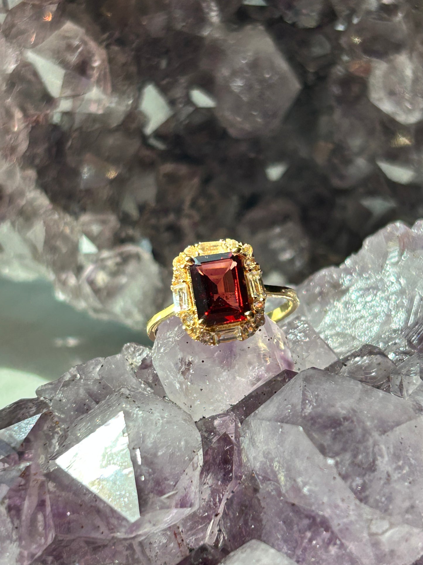 Garnet + Topaz Ring | Size 6