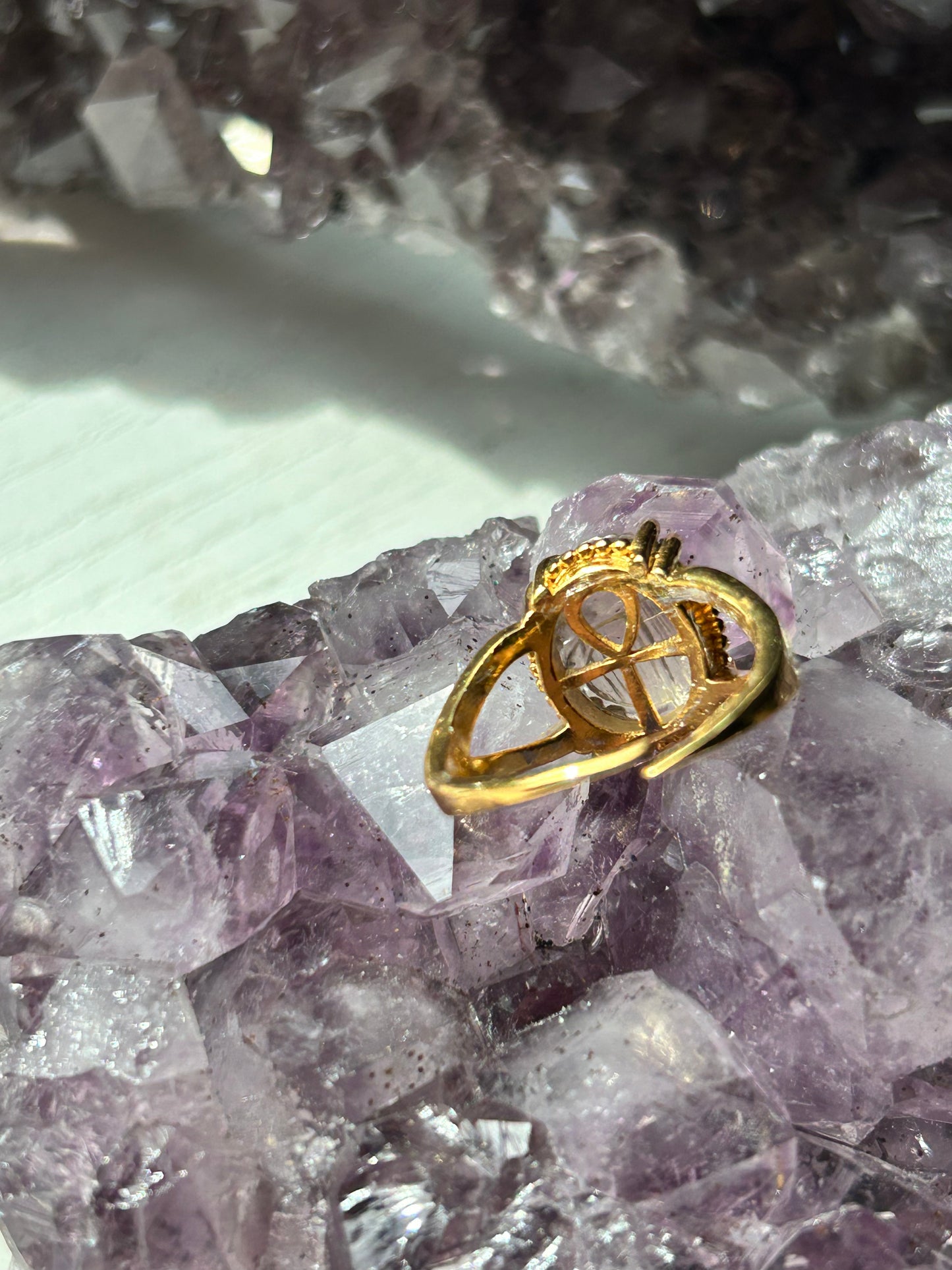 Libyan Desert Glass Scarab Ring | Size Adjustable