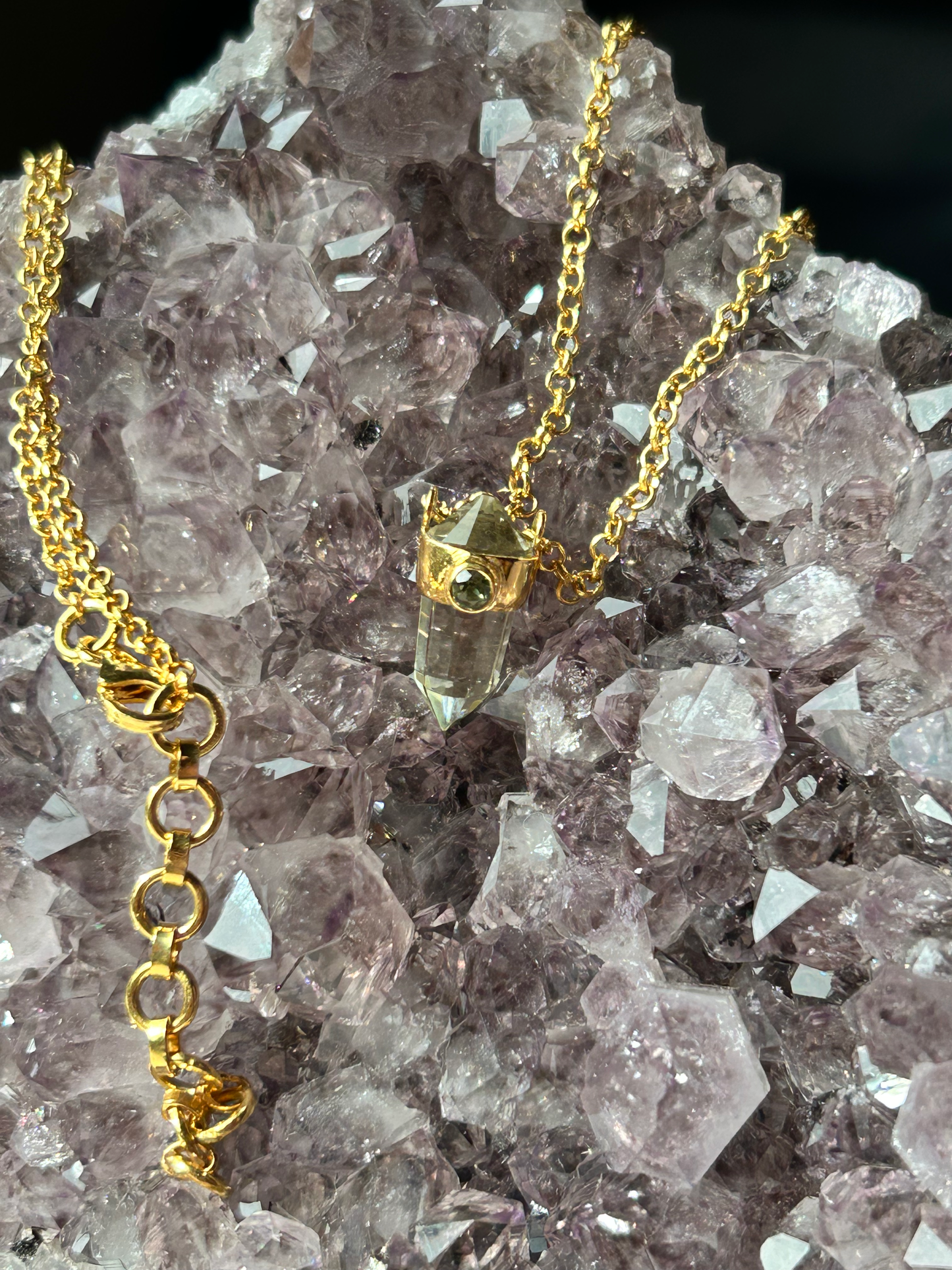 Libyan Desert Glass + Moldavite Necklace
