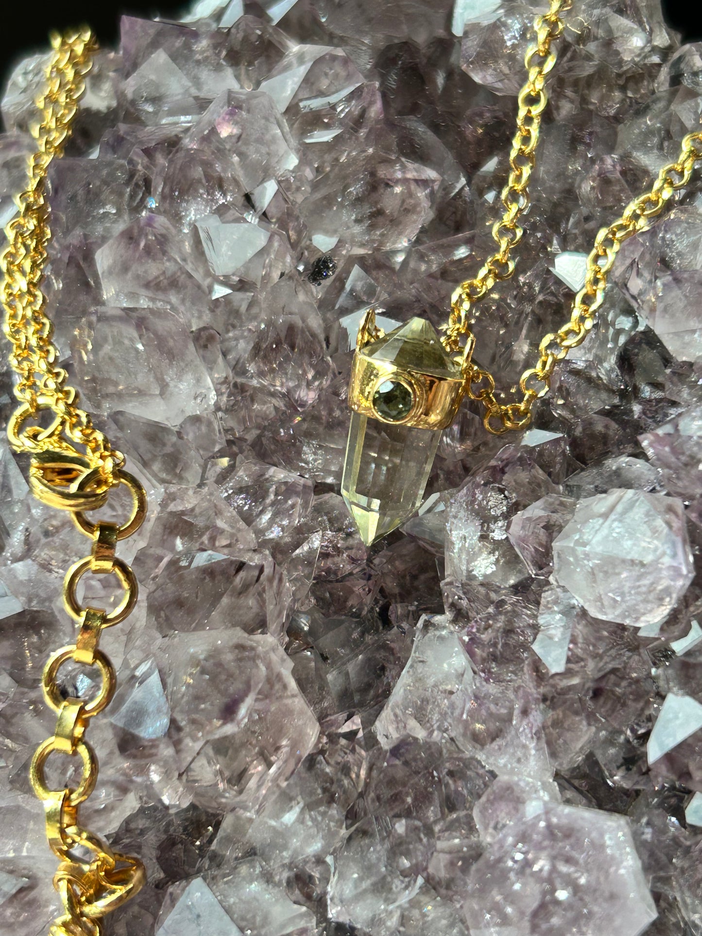 Libyan Desert Glass + Moldavite Necklace