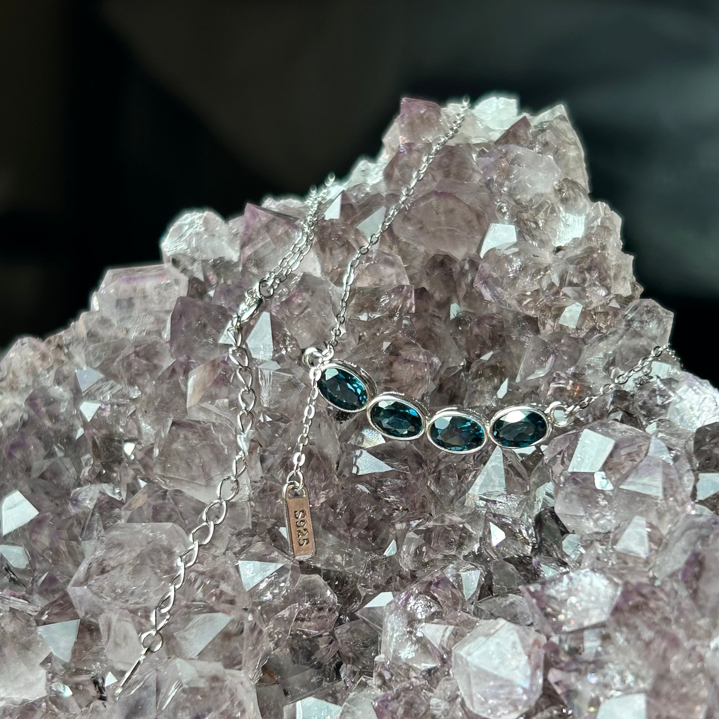 London Blue Topaz Necklace 16"-18"