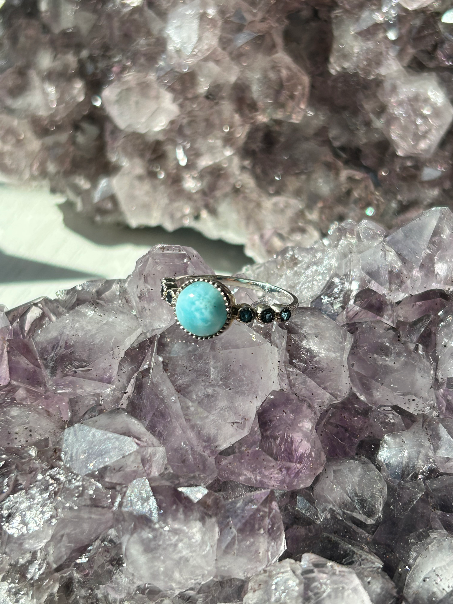 Larimar + Blue Topaz Ring | Size 8