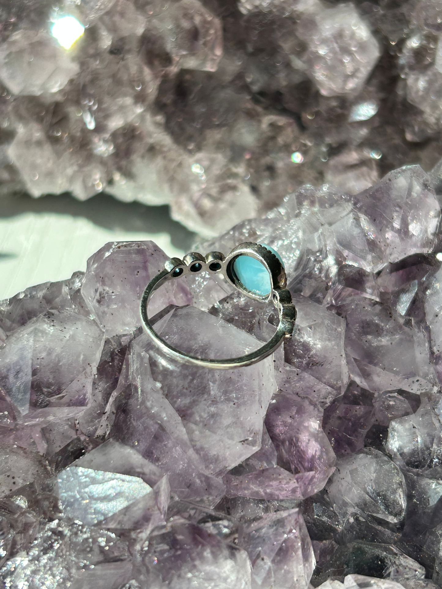 Larimar + Blue Topaz Ring | Size 8