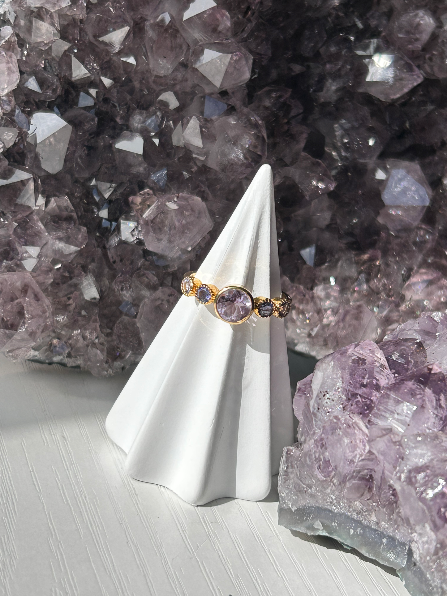 Amethyst + Iolite Ring | Size 8