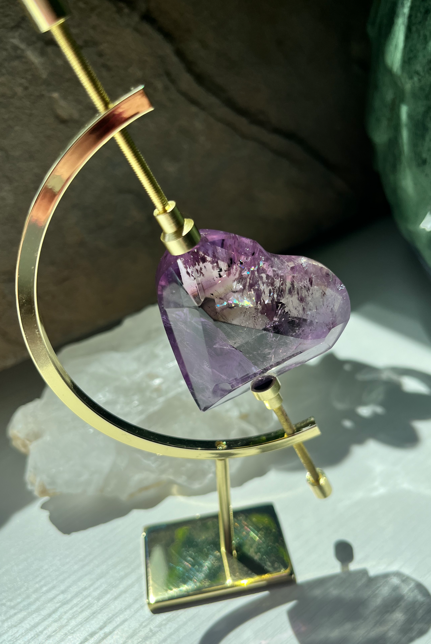 Faceted Amethyst Heart  - BT