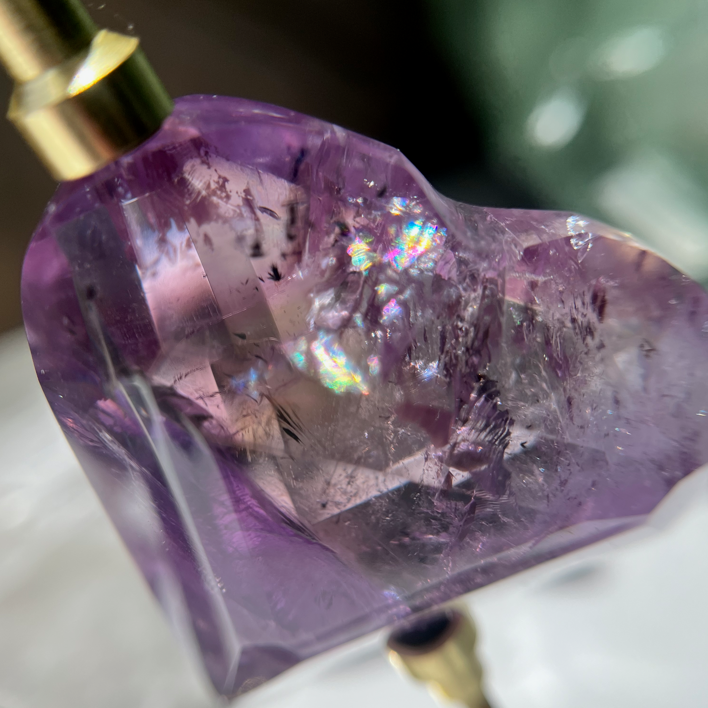Faceted Amethyst Heart  - BT