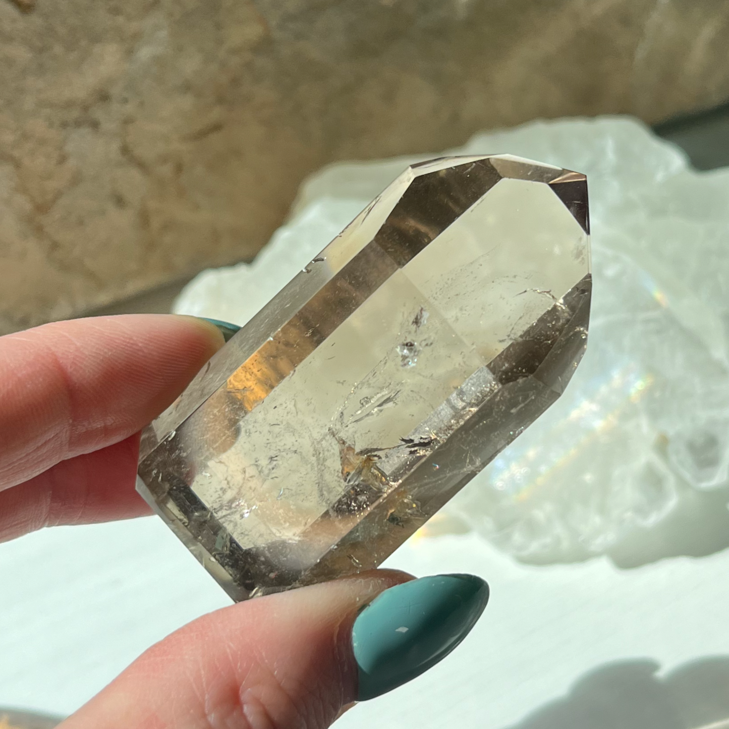 Smoky Quartz Tower Set - CZ