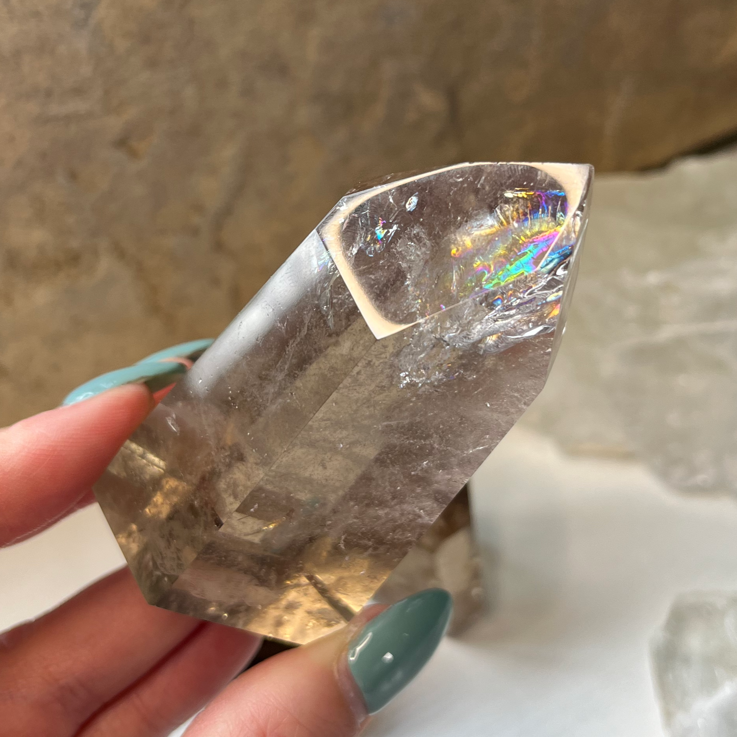 Smoky Quartz Tower Set - CZ
