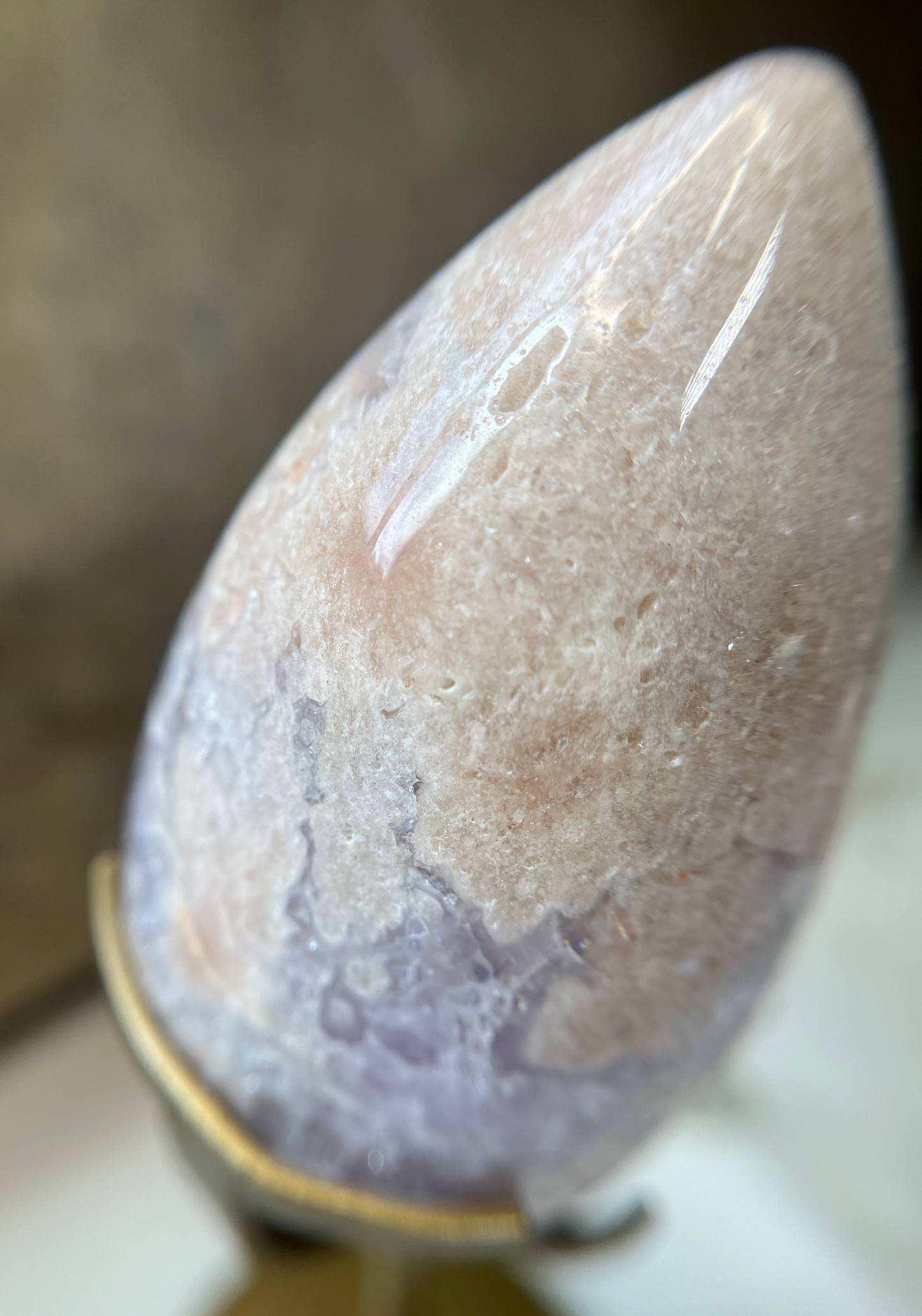 Pink Amethyst & Flower Amethyst Egg - AV