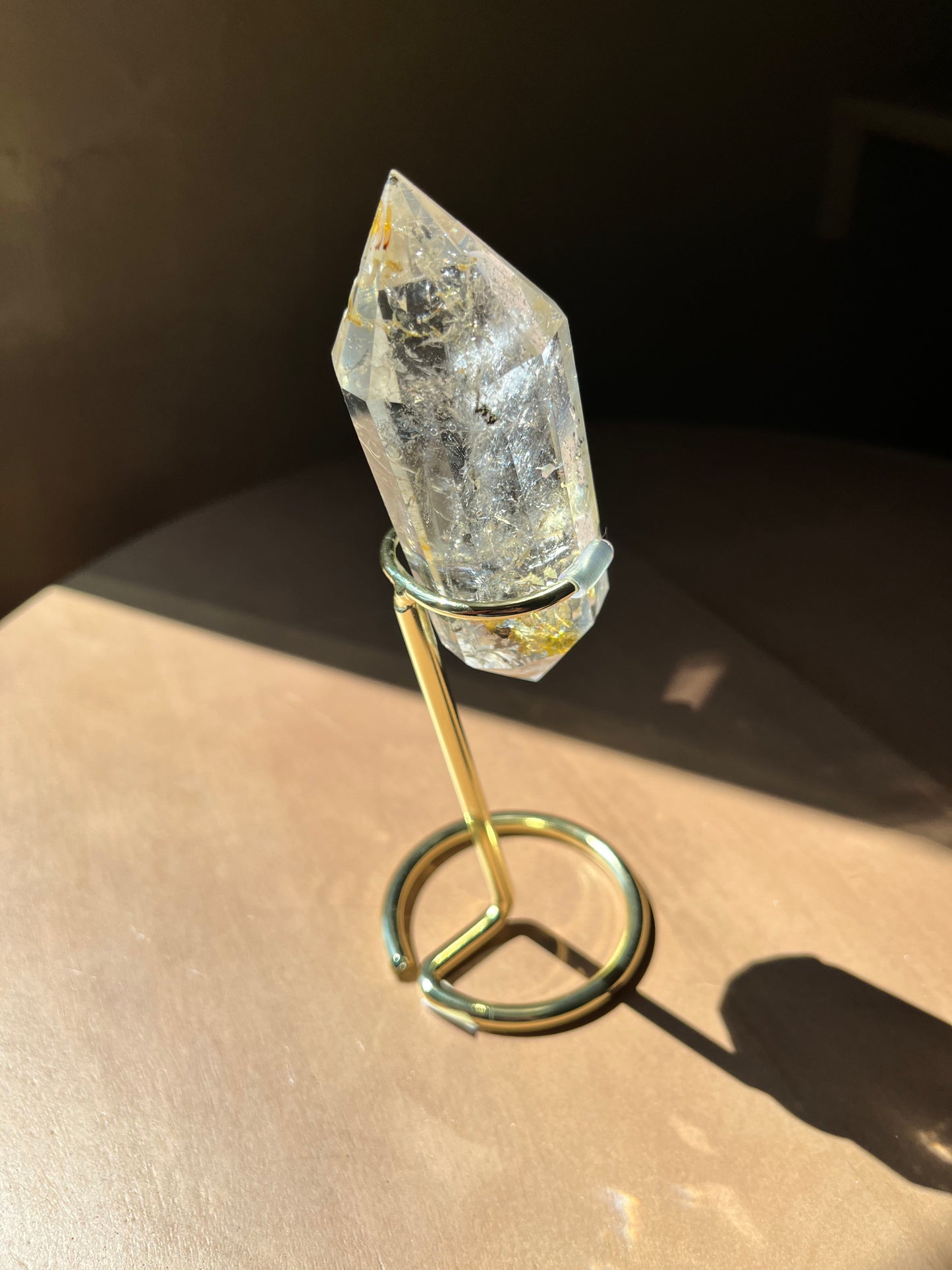 Clear Quartz & Golden Healer 12 Sided Vogel | Y75