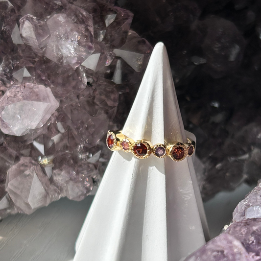 Garnet + Amethyst Ring | Size 6