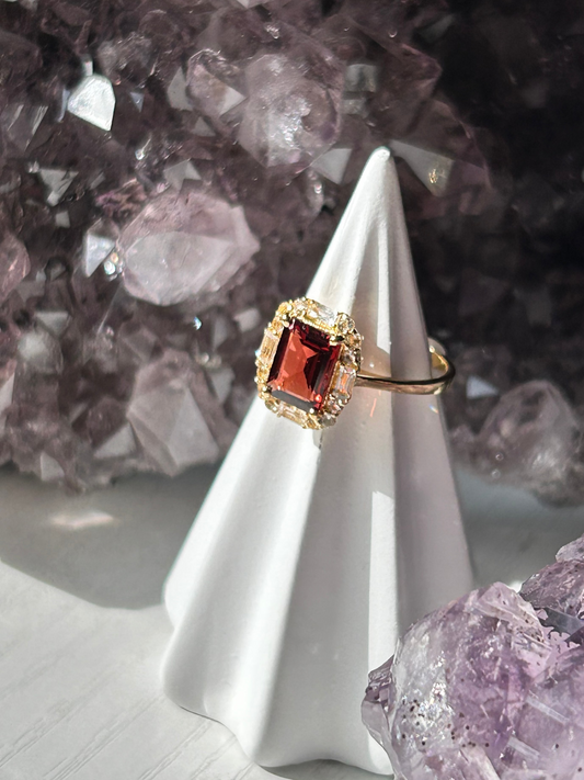 Garnet + Topaz Ring | Size 6