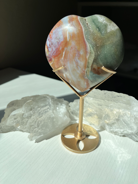 Ocean Jasper Puffy Heart