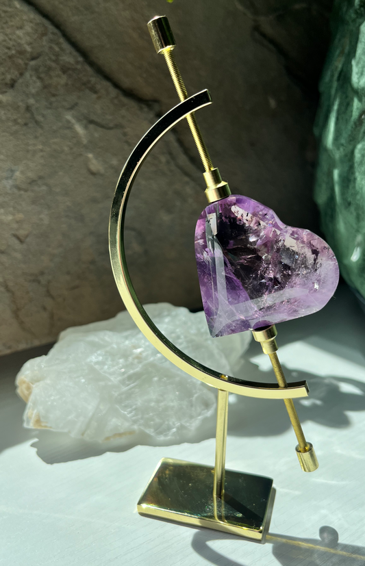 Faceted Amethyst Heart  - BT