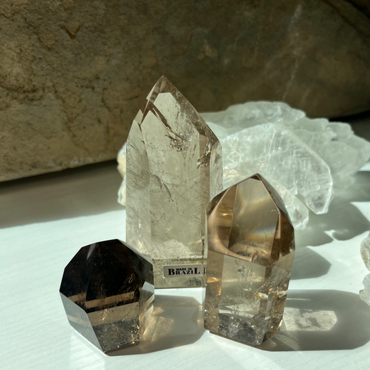 Smoky Quartz Tower Set - CZ