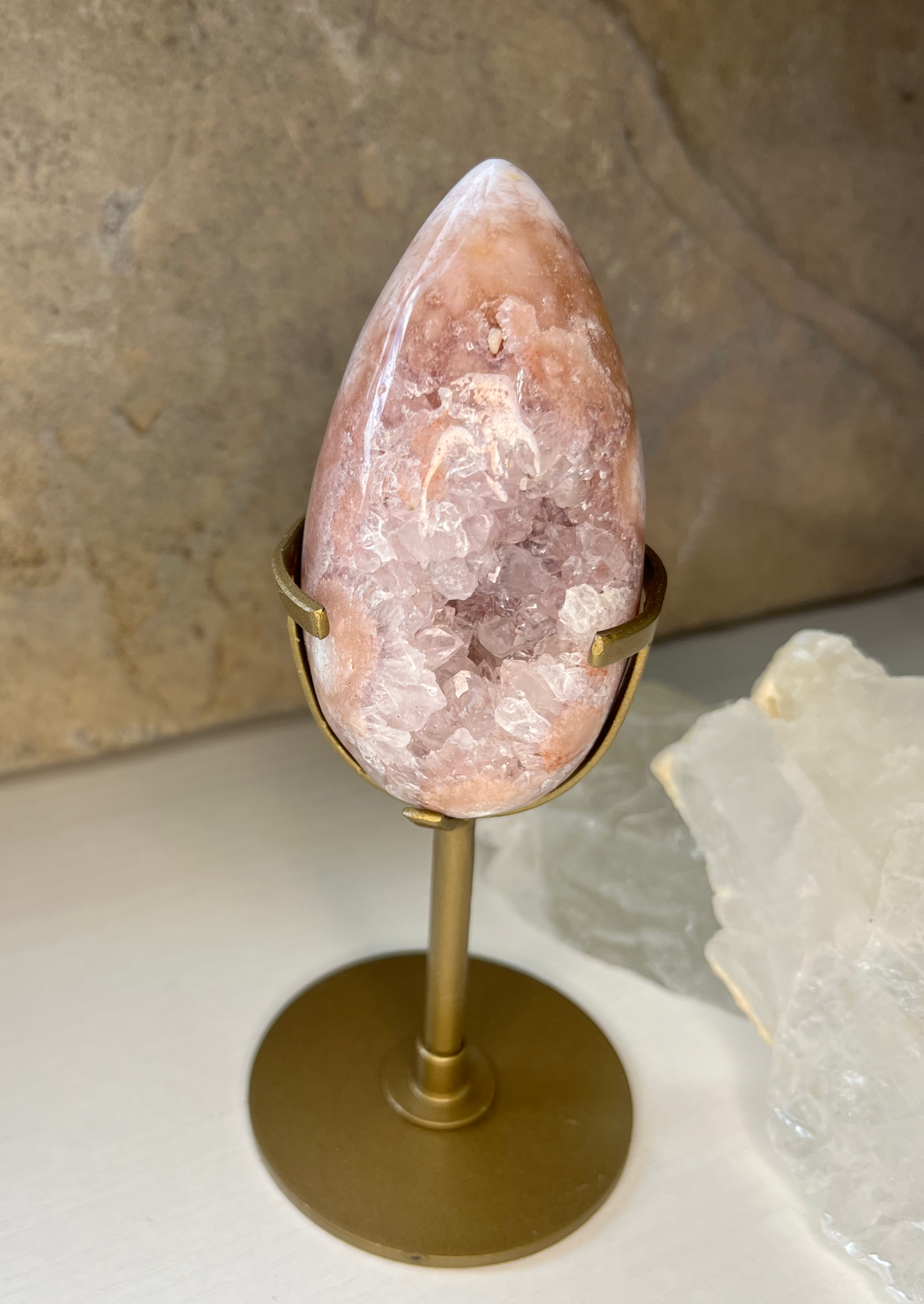 Pink Amethyst & Flower Amethyst Egg - BC