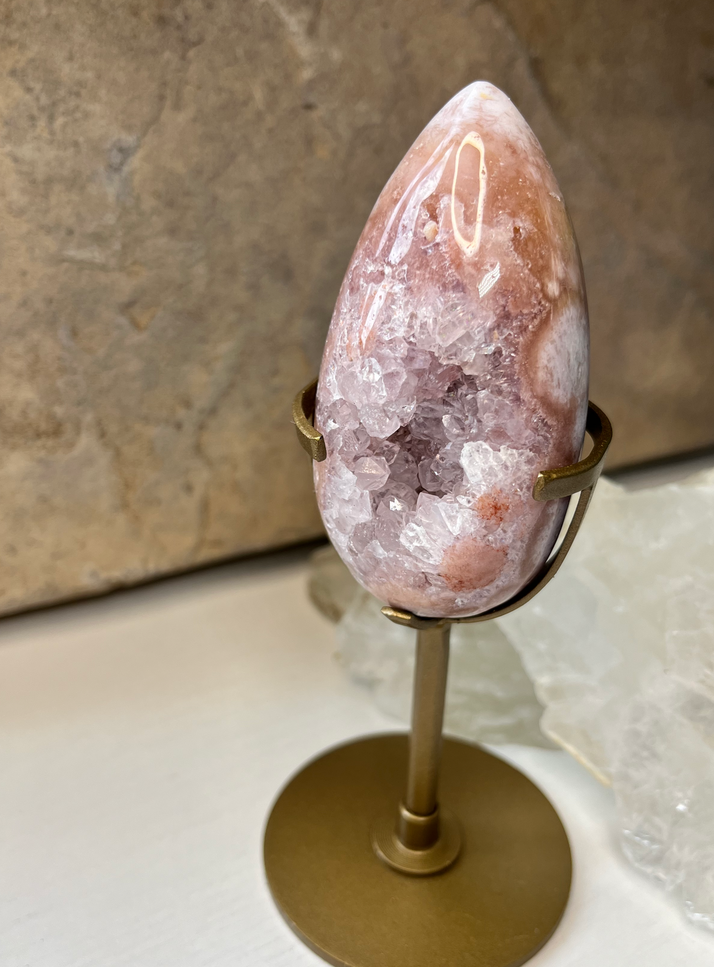 Pink Amethyst & Flower Amethyst Egg - BC