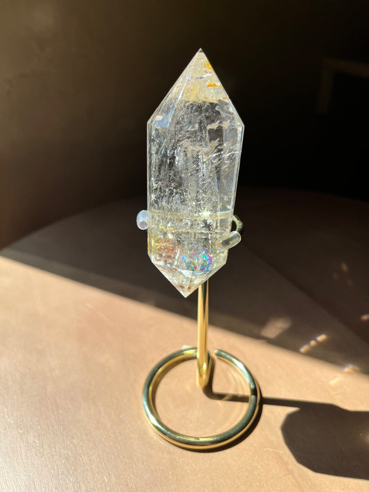 Clear Quartz & Golden Healer 12 Sided Vogel | Y75